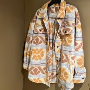 Free People Sedona Jacquard Ruby Jacket SZ Medium